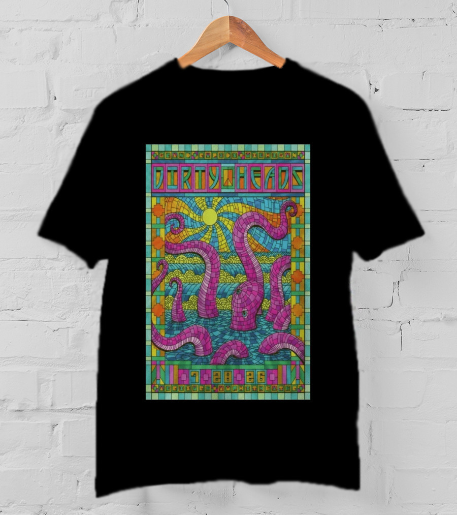Grand Rapids Michigan Dirty Heads Concert 2026 Octopus Mosaic T-Shirt
