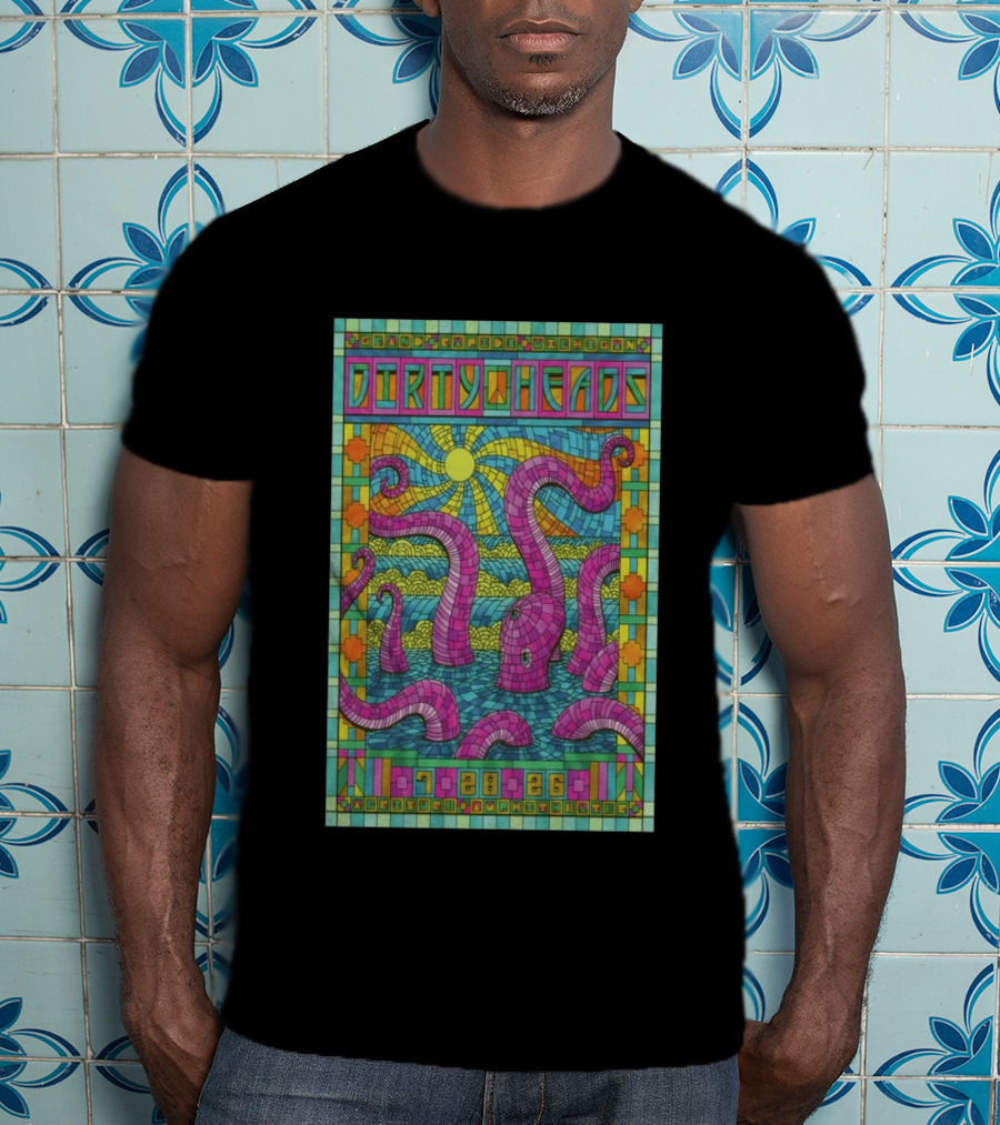 Grand Rapids Michigan Dirty Heads Concert 2026 Octopus Mosaic T-Shirt
