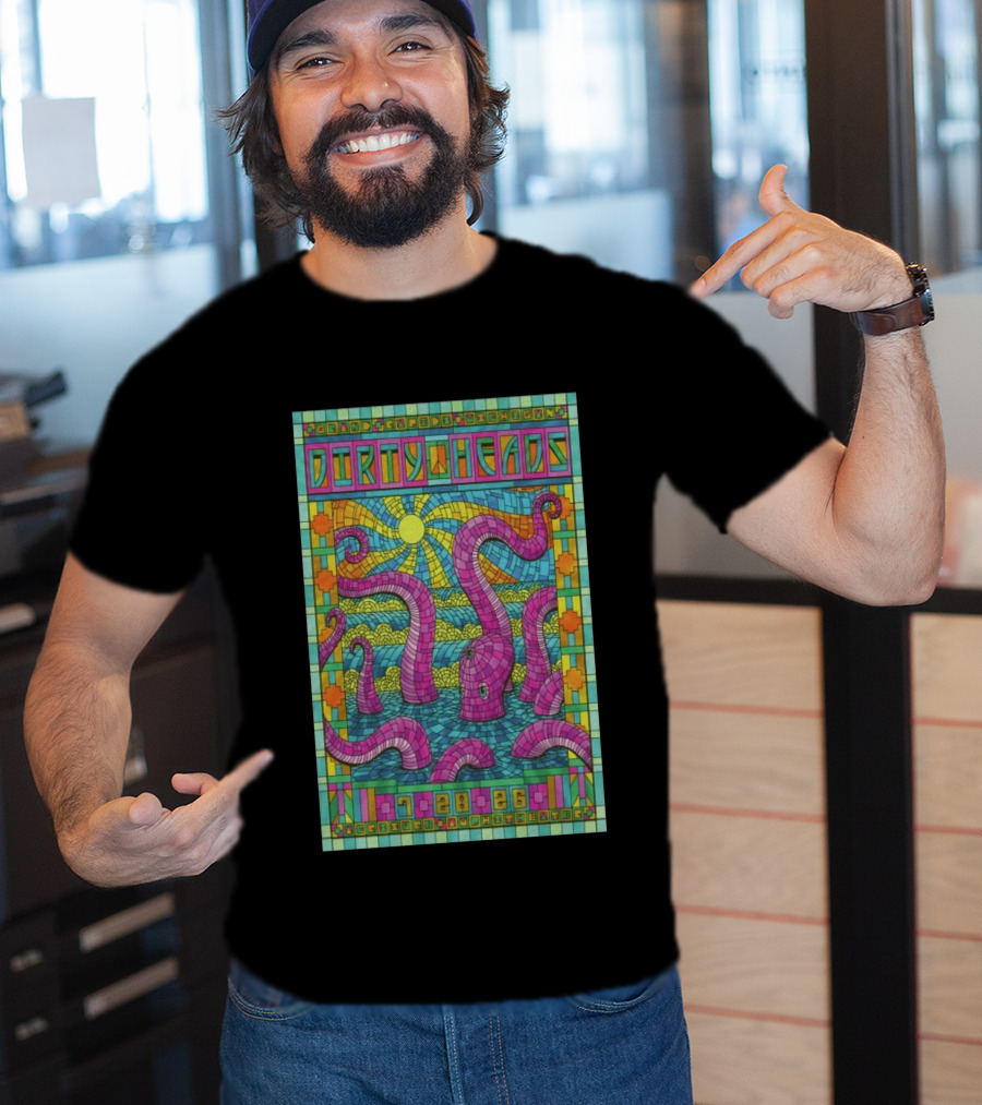 Grand Rapids Michigan Dirty Heads Concert 2026 Octopus Mosaic T-Shirt