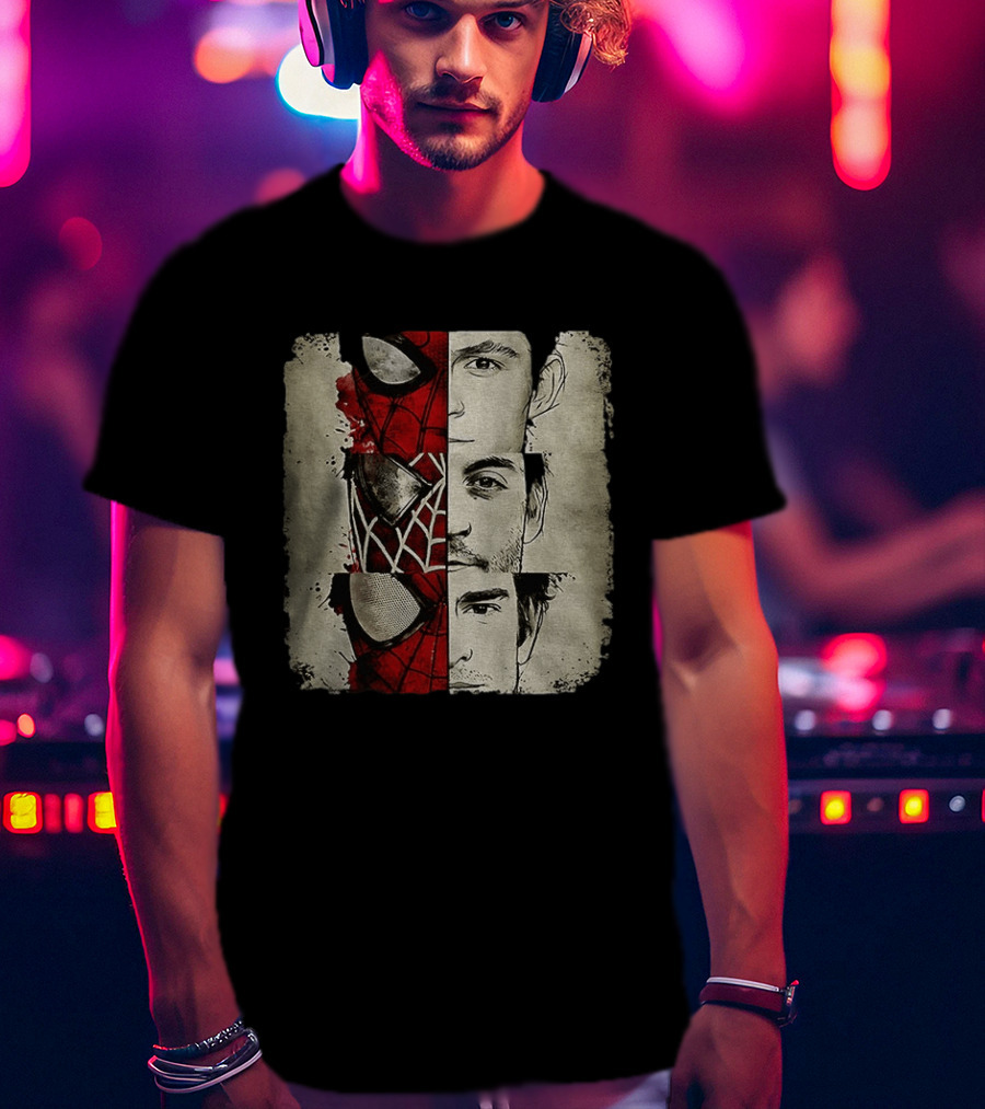 Marvel Avengers Spider Man No Way Home Three Peter Parker Faces Disneyland T-Shirt