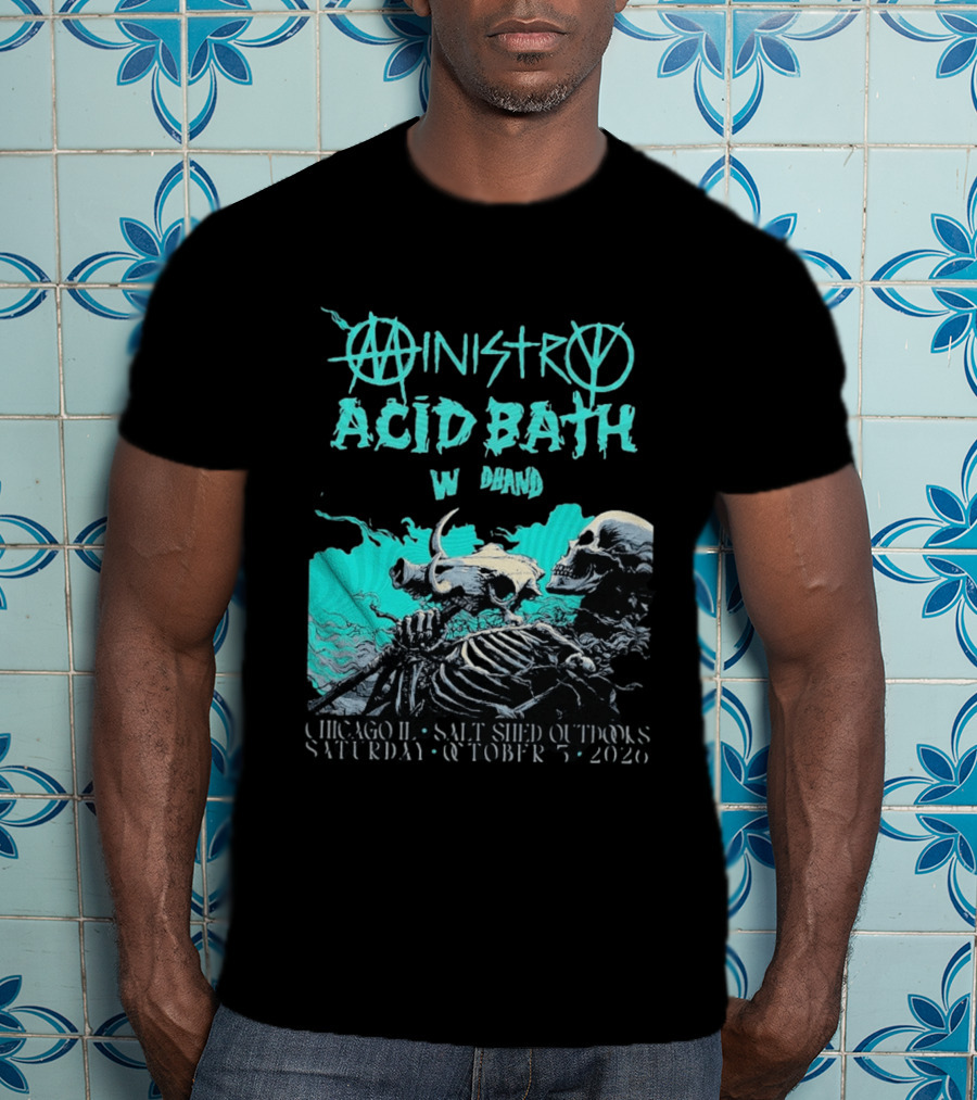 Ministry X Acid Bath Windhand Chicago IL Salt Shed Outdoors October 3 2026 Skeletons And Sea Monster T-Shirt
