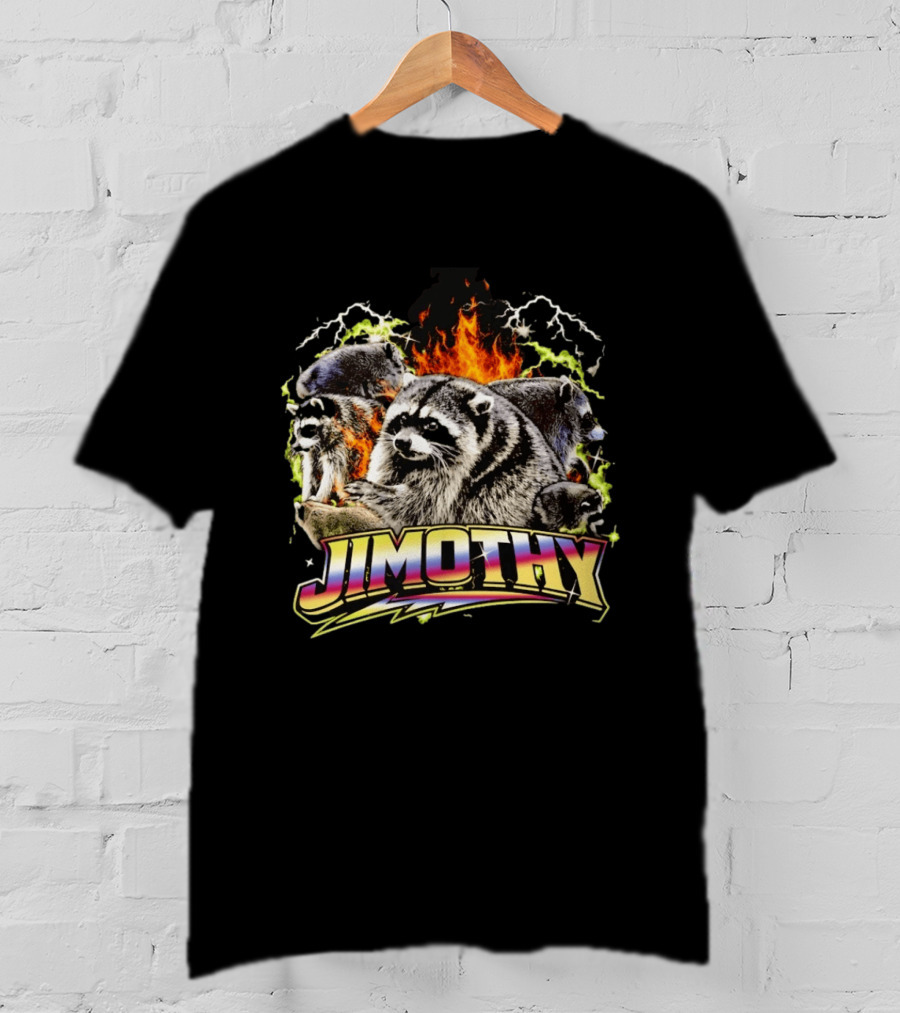 Jimothy Raccoon Fire Lightning Bootleg T-Shirt