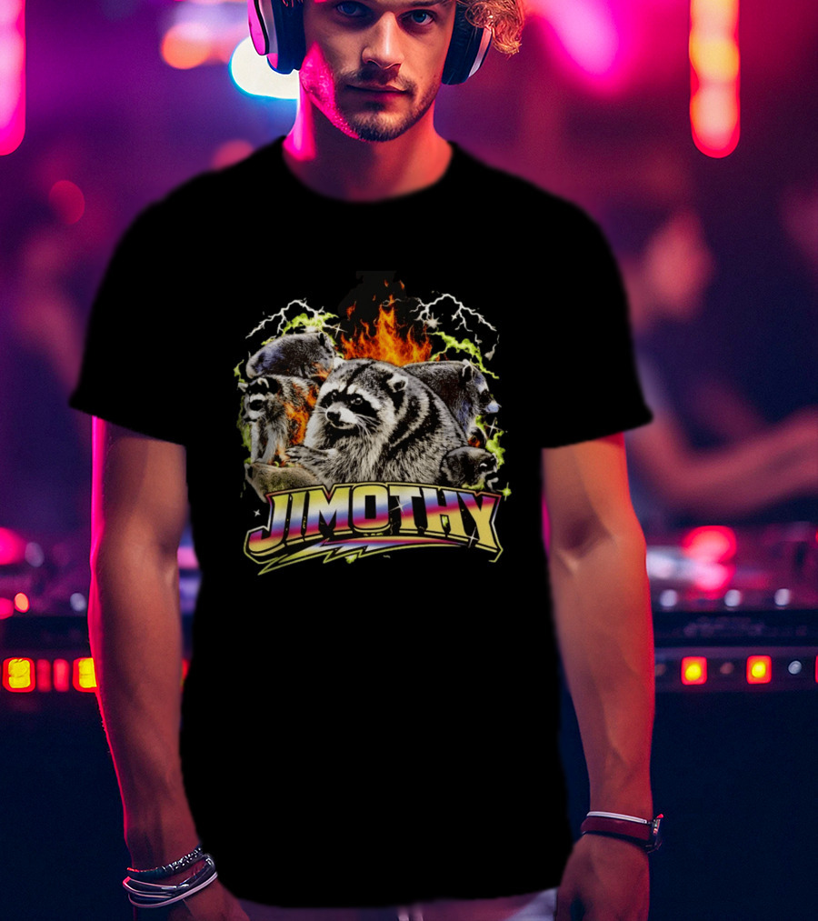 Jimothy Raccoon Fire Lightning Bootleg T-Shirt