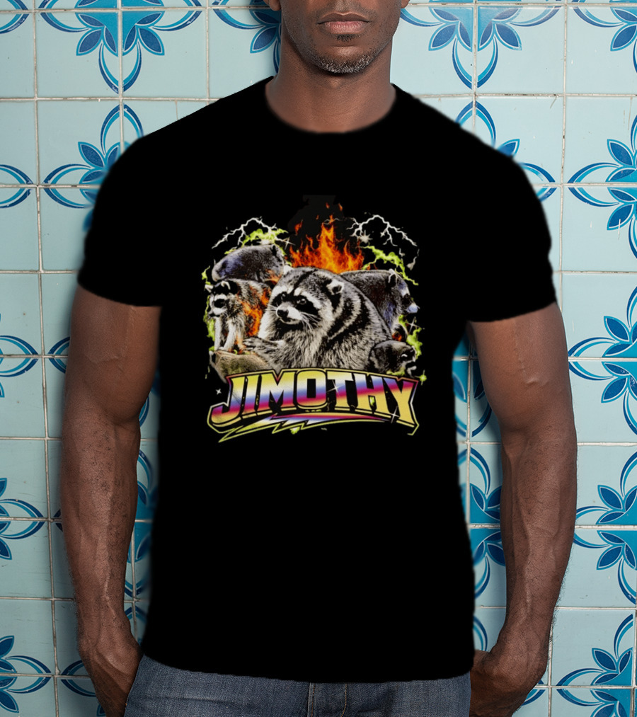 Jimothy Raccoon Fire Lightning Bootleg T-Shirt