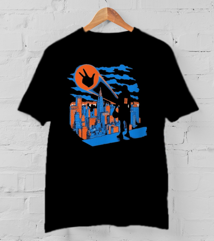 New York Knicks Jalen Brunson NYC Skyline Hero Hand T-Shirt