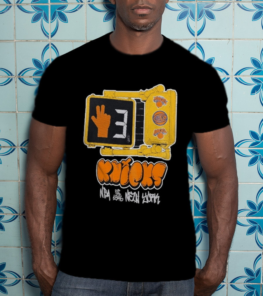 Knicks NBA Street Style Hand Sign Look B4 Crossing T-Shirt