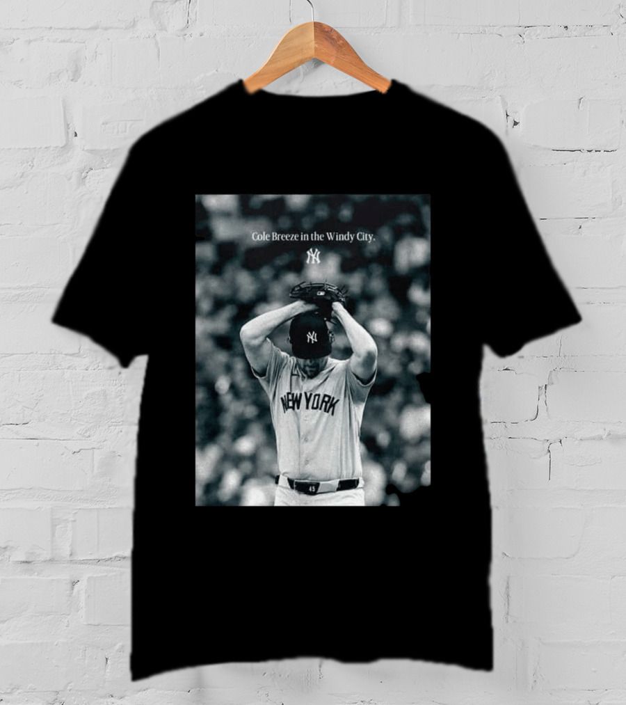 New York Yankees Cole Breeze Pitching Moment In The Windy City T-Shirt