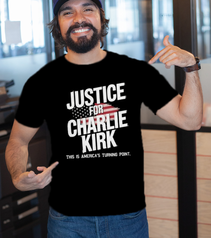 Justice For Charlie Kirk America's Turning Point With Stars And Stripes T-Shirt