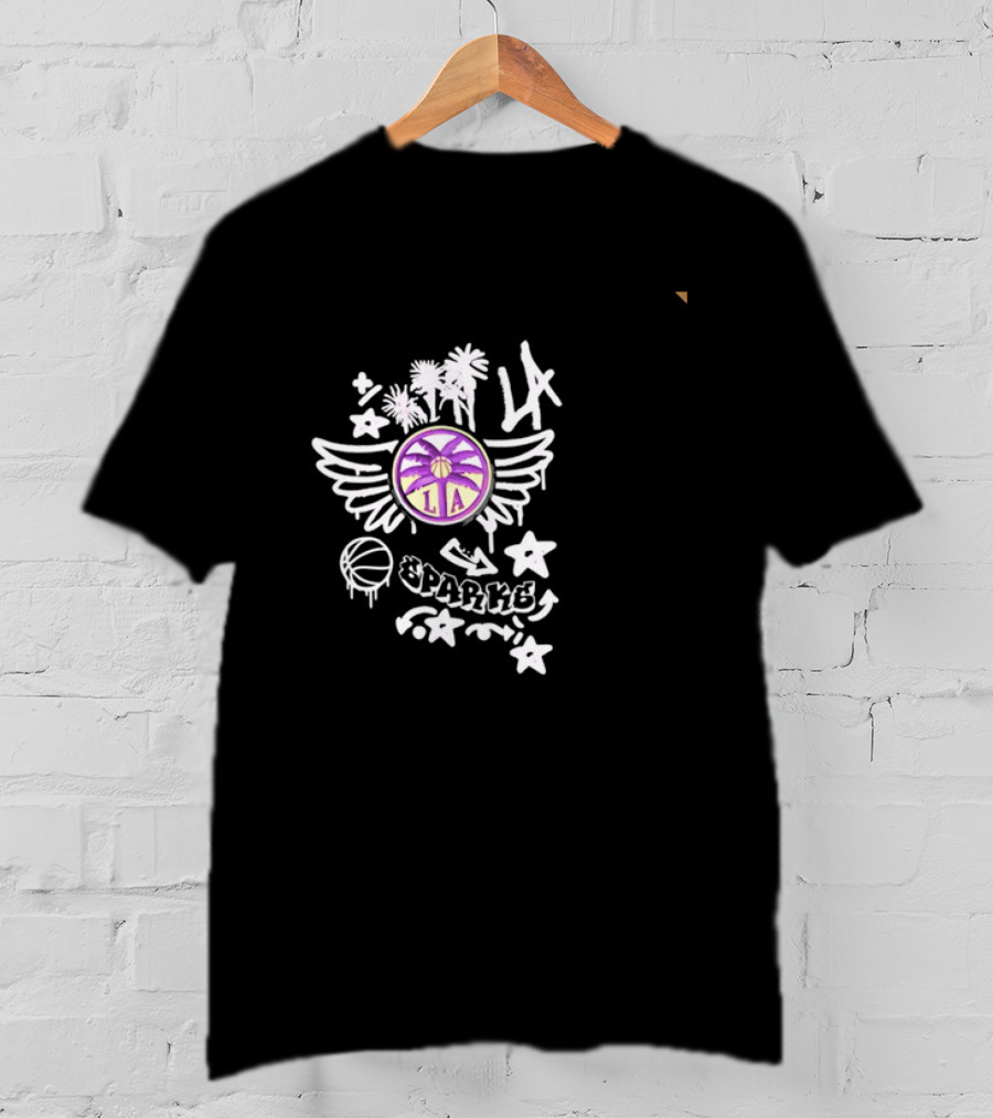 LA Sparks Graffiti Wings Basketball Stars T-Shirt