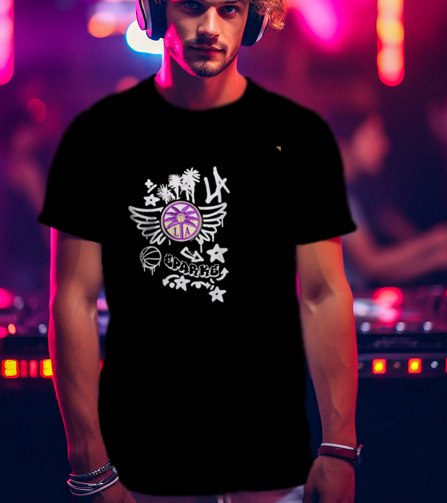 LA Sparks Graffiti Wings Basketball Stars T-Shirt