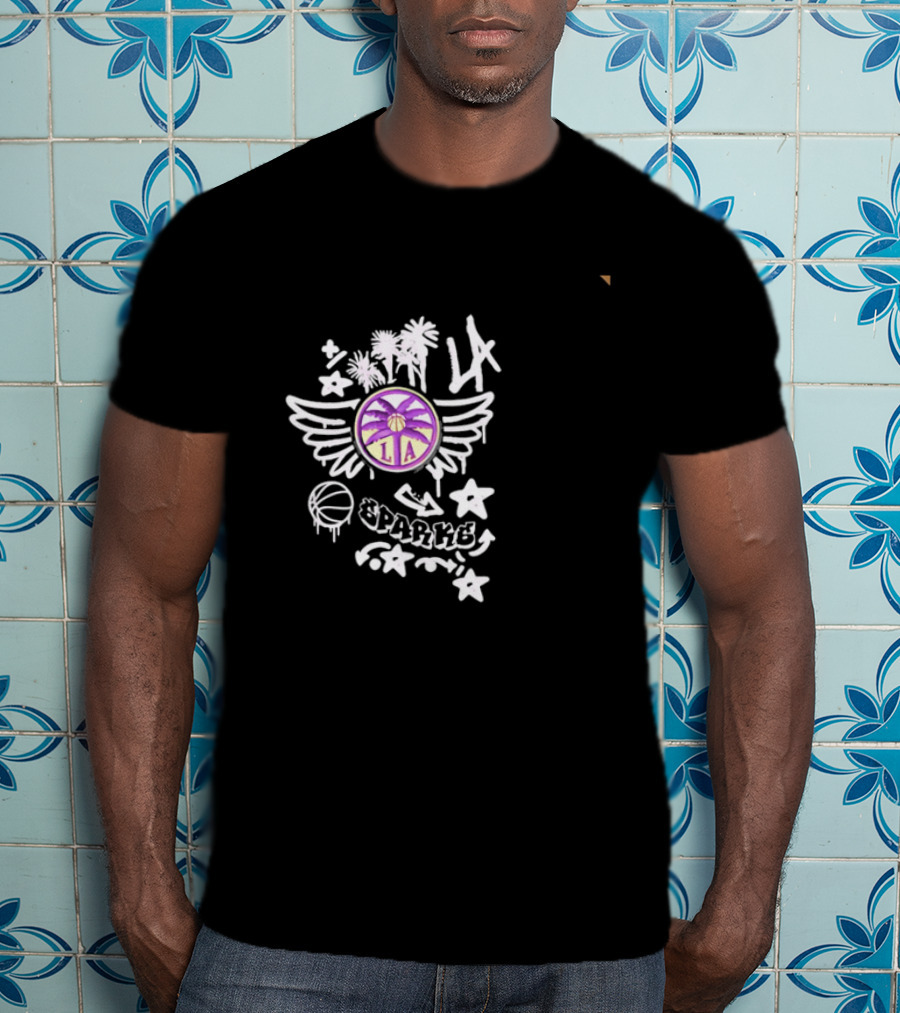 LA Sparks Graffiti Wings Basketball Stars T-Shirt