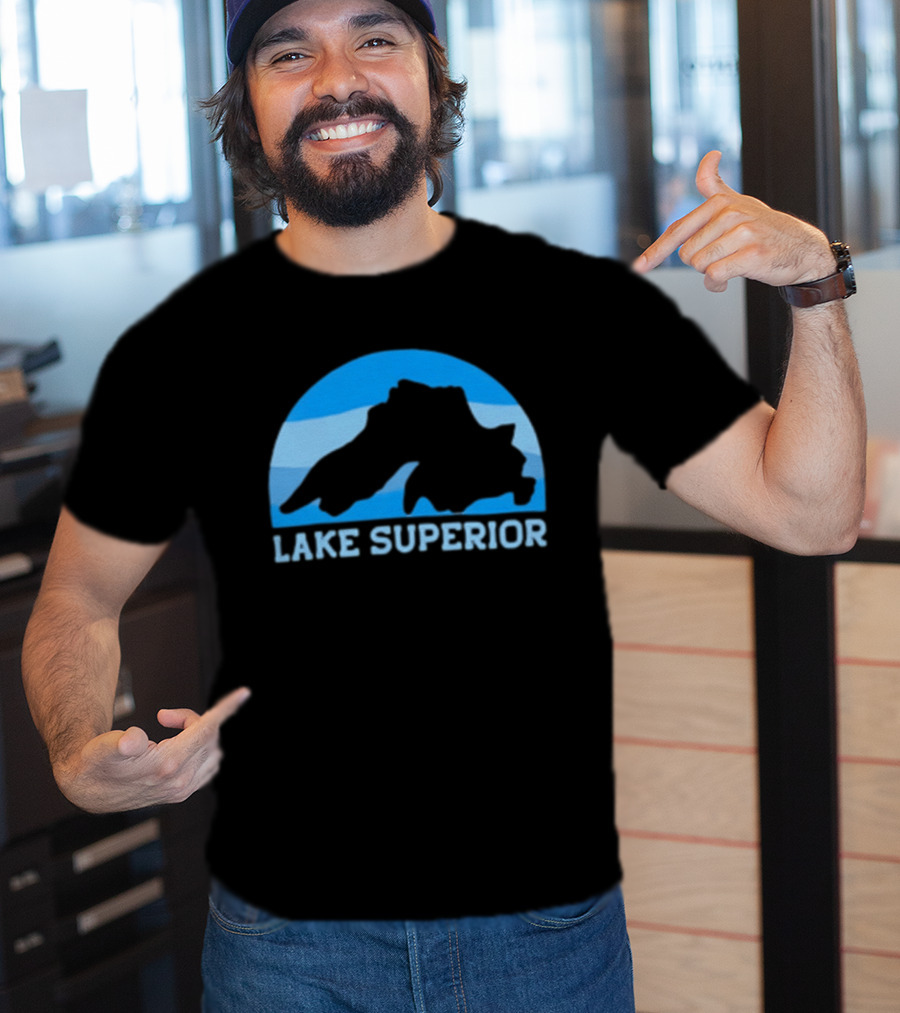 Lake Superior Blue Silhouette Arch T-Shirt