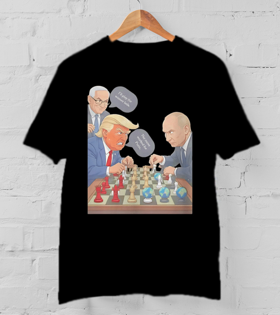 Political Chess Game Trump Putin World Leaders Cartoon T-Shirt