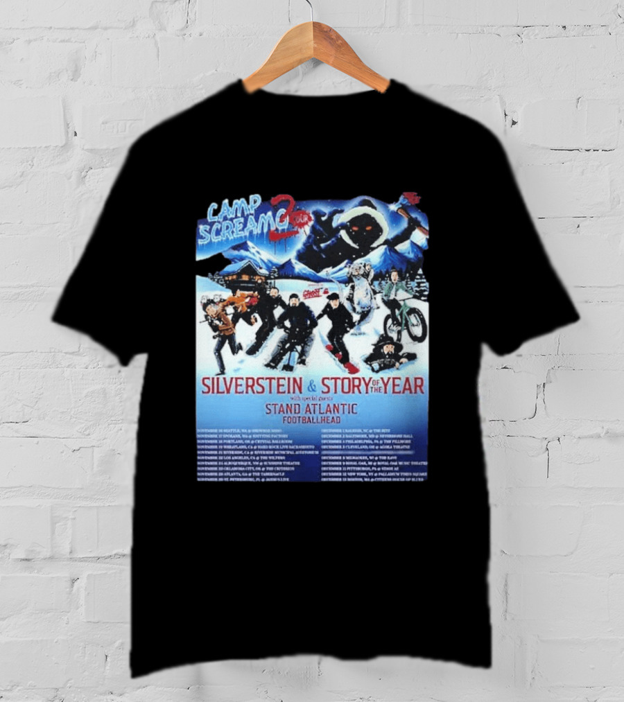 Camp Screamo 2 Tour 2026 Silverstein Story Of The Year Stand Atlantic Footballhead Dates T-Shirt