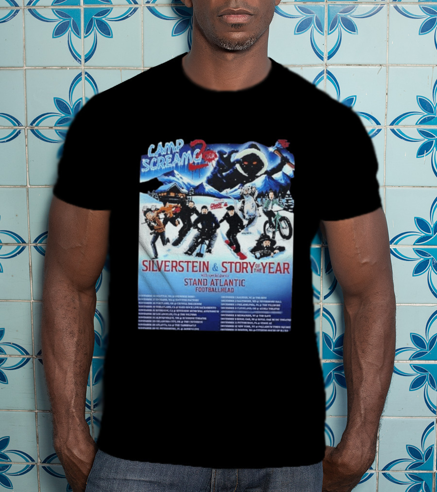 Camp Screamo 2 Tour 2026 Silverstein Story Of The Year Stand Atlantic Footballhead Dates T-Shirt