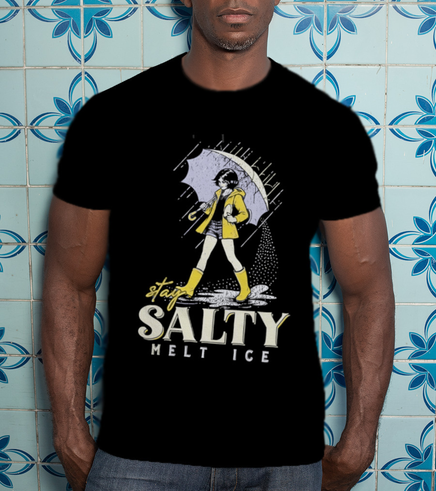 Stay Salty Melt Ice Retro Umbrella Girl Fashion T-Shirt