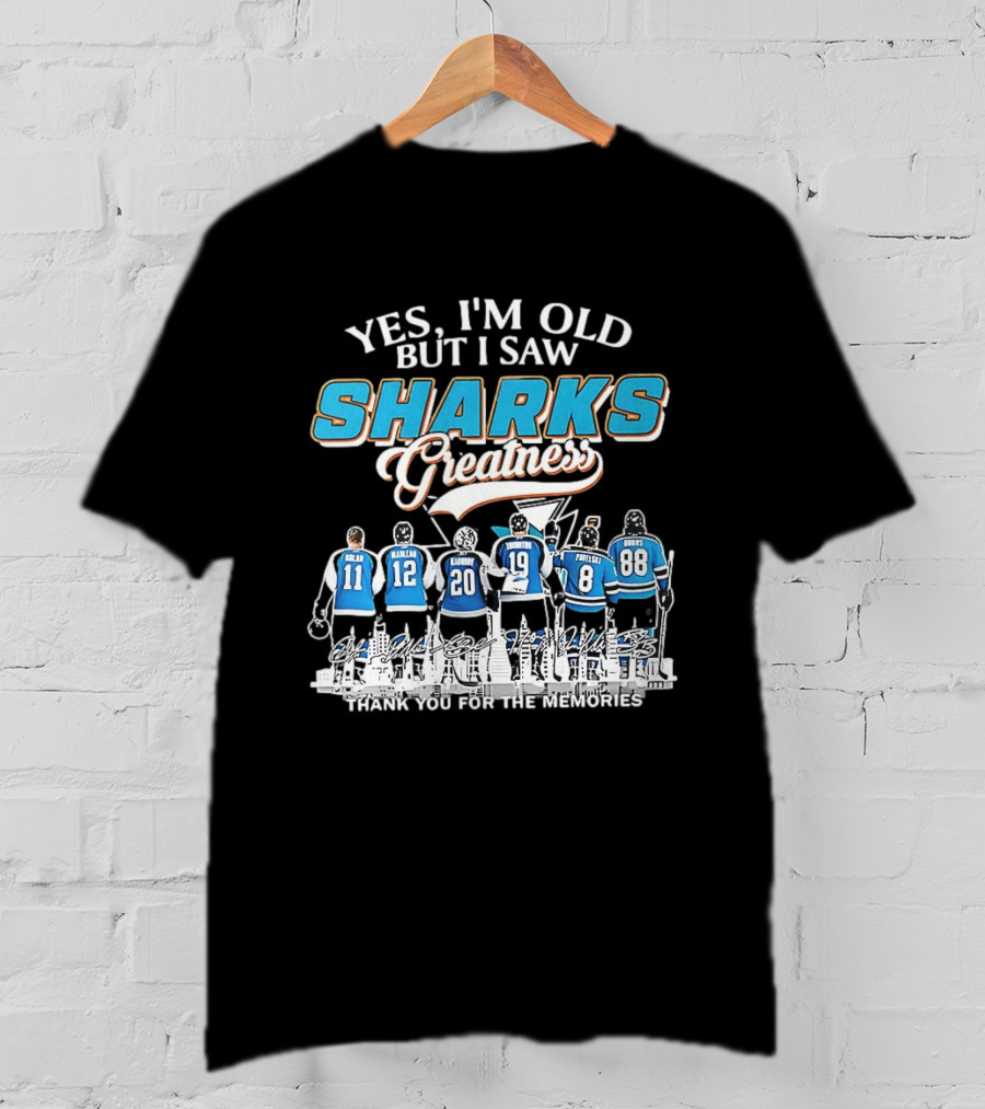 Yes I'm Old But I Saw Sharks Greatness Thank You For The Memories T-Shirt