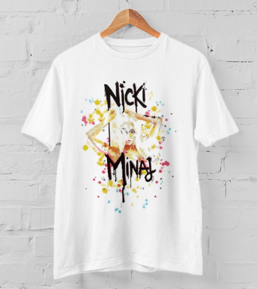 Nicki Minaj Vibrant Paint Splatter T-Shirt