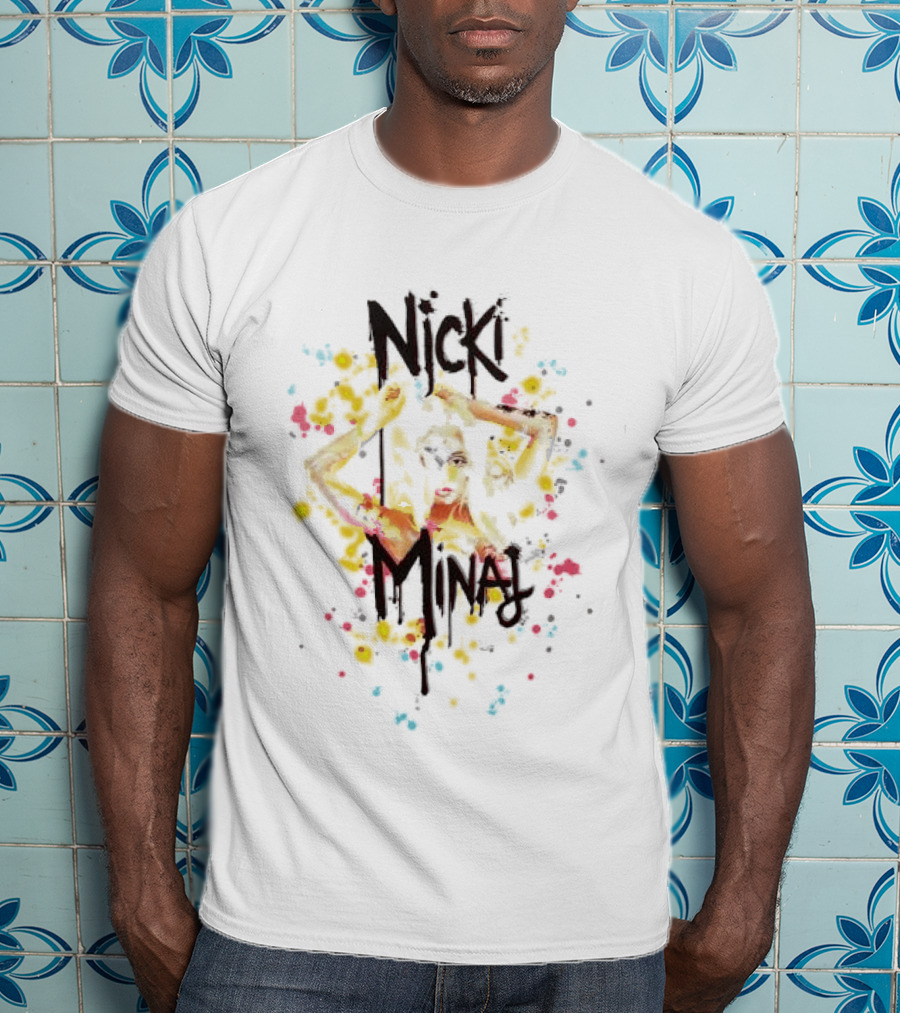 Nicki Minaj Vibrant Paint Splatter T-Shirt