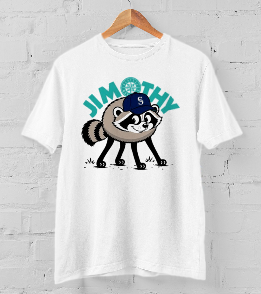 Jimothy Raccoon Mariners Baseball Cap T-Shirt