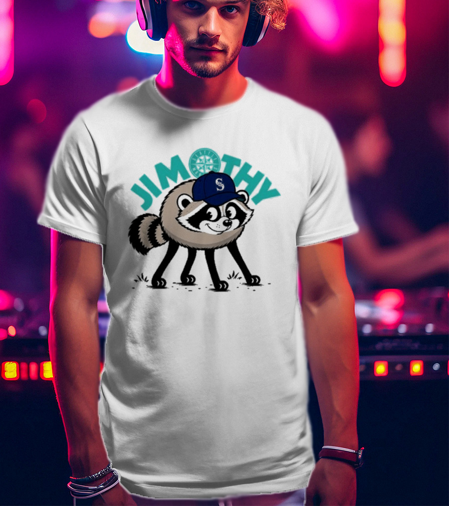Jimothy Raccoon Mariners Baseball Cap T-Shirt