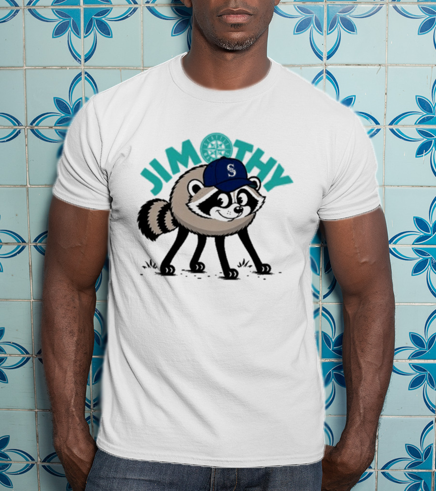 Jimothy Raccoon Mariners Baseball Cap T-Shirt