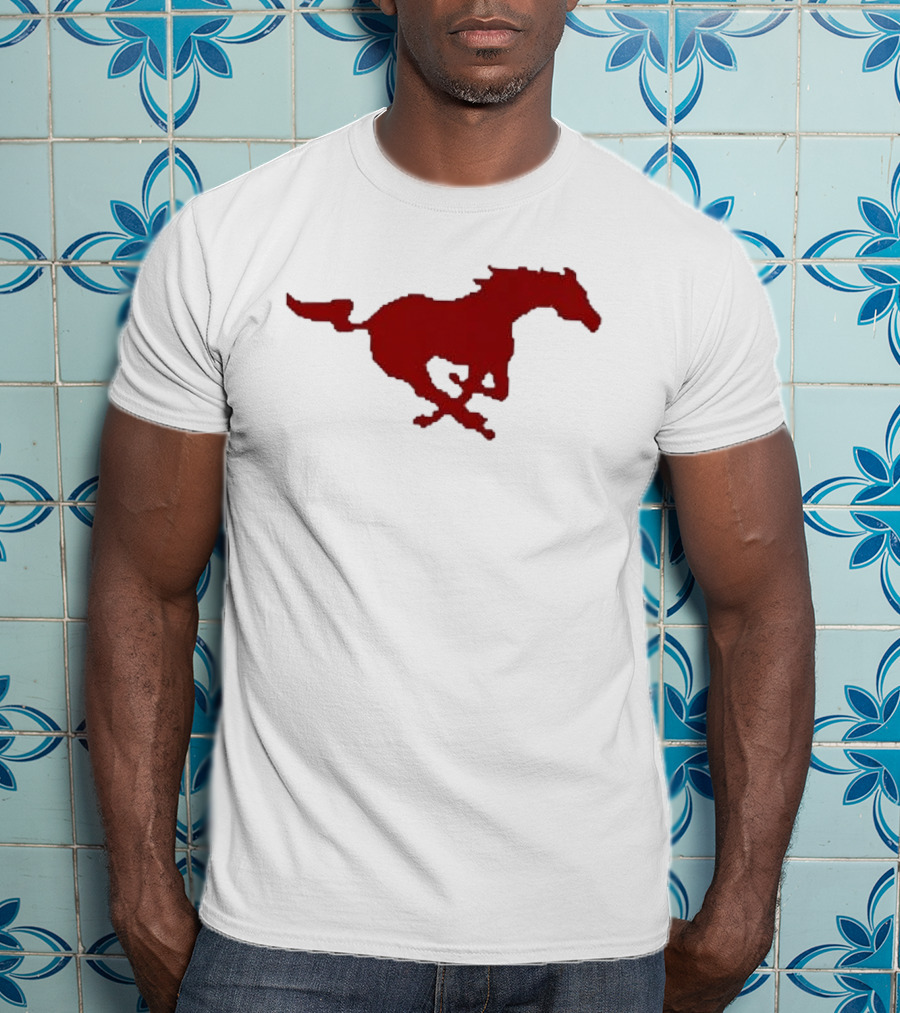 Mustang Red Galloping Horse T-Shirt