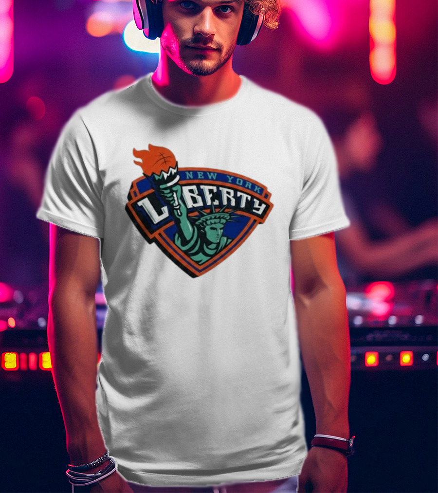 New York Liberty Leonie Fiebich Barclays Center Basketball Team T-Shirt