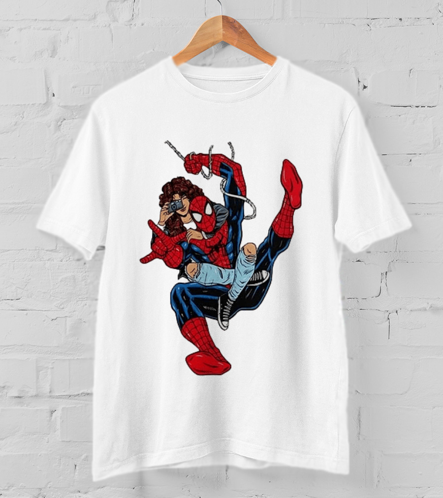Spider Man The Heart Behind The Hero Photography Pose T-Shirt