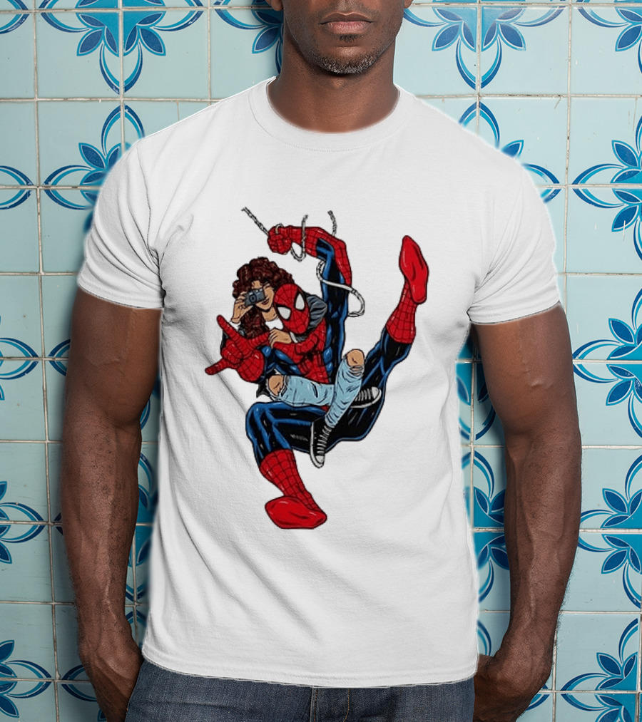 Spider Man The Heart Behind The Hero Photography Pose T-Shirt