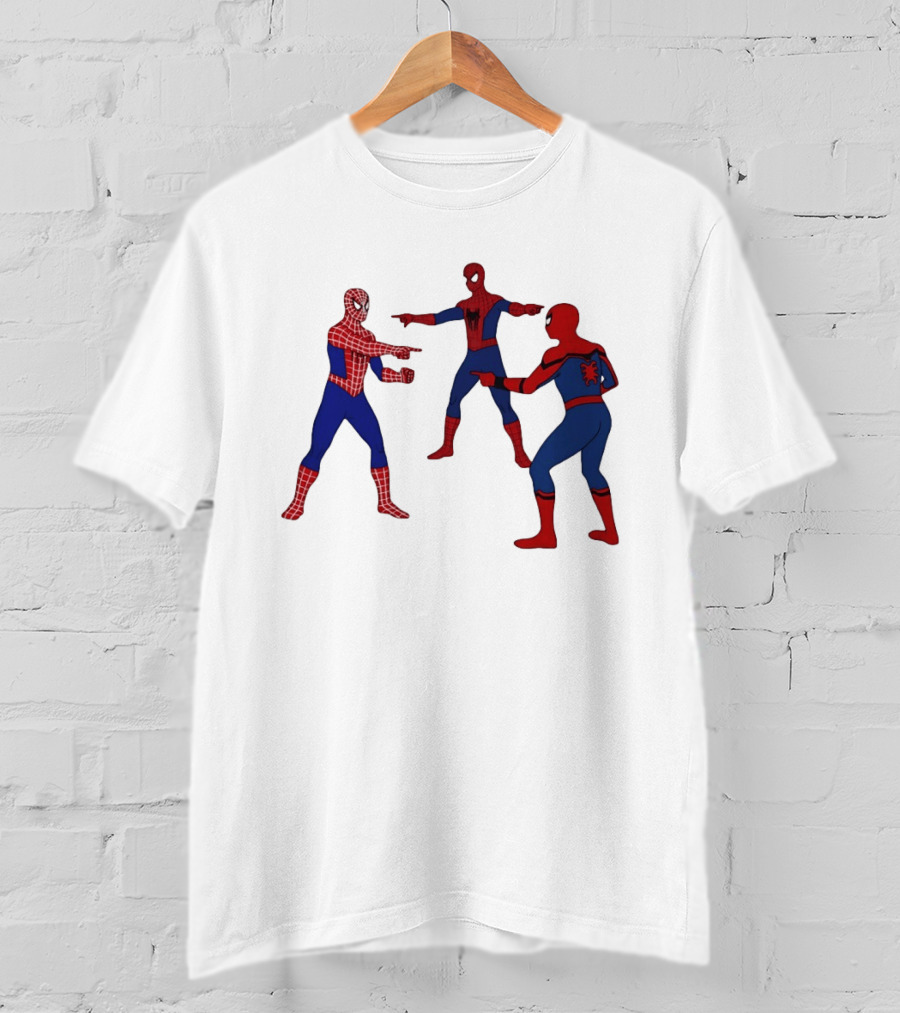 Spiderman Pointing Meme Marvel Superhero Comic Book Iconic Scene 2026 T-Shirt