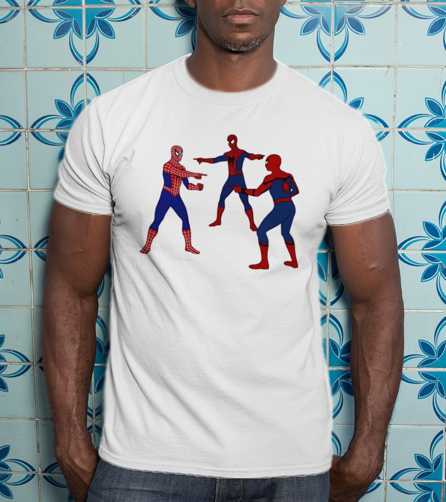 Spiderman Pointing Meme Marvel Superhero Comic Book Iconic Scene 2026 T-Shirt
