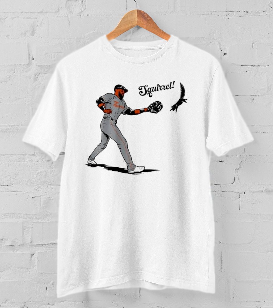 Squirrel Catch Baseball San Francisco Giants Wildlife T-Shirt