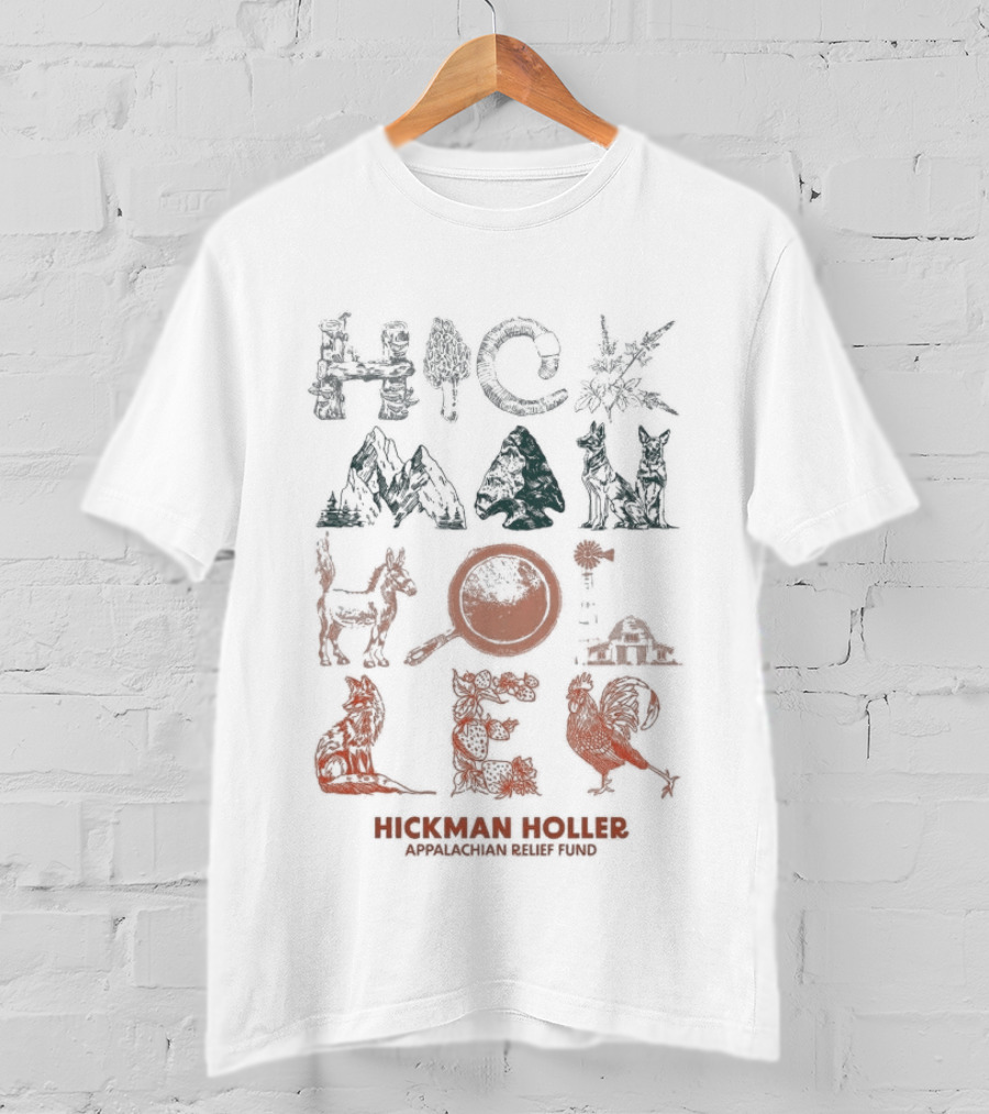 Tyler Childers Hickman Holler Appalachian Relief Fund Hickman Holler Appalachian Mountains Wildlife Bear Banjo Squirrel T-Shirt