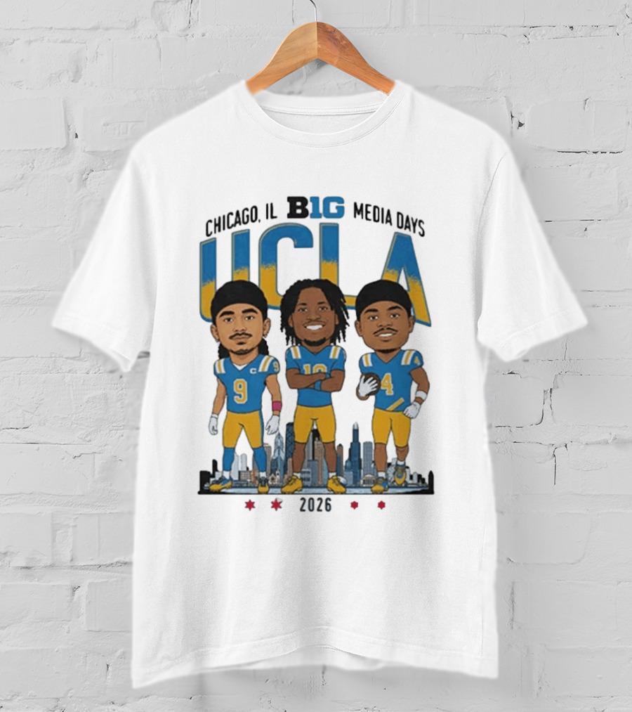Chicago IL Big Media Days UCLA Bruins Football 2026 Player Caricature T-Shirt