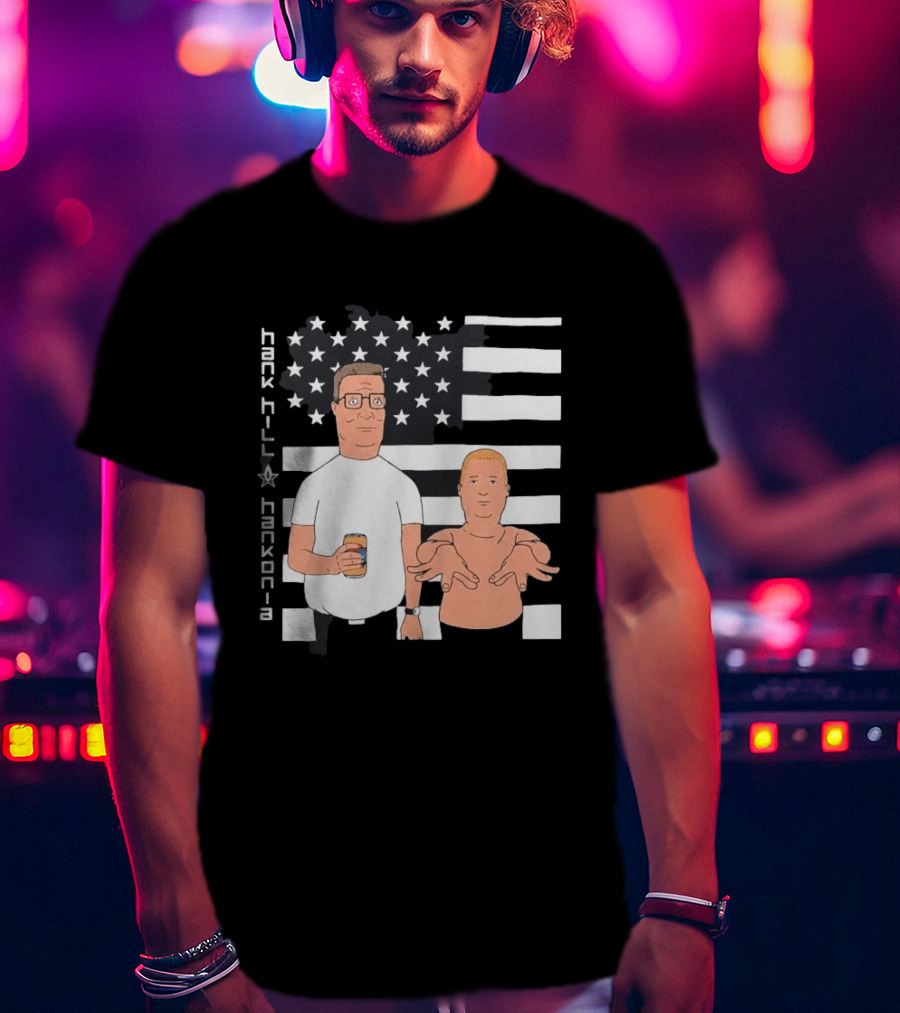 Hank Hill Hankonia American Flag Stars Stripes Characters T-Shirt