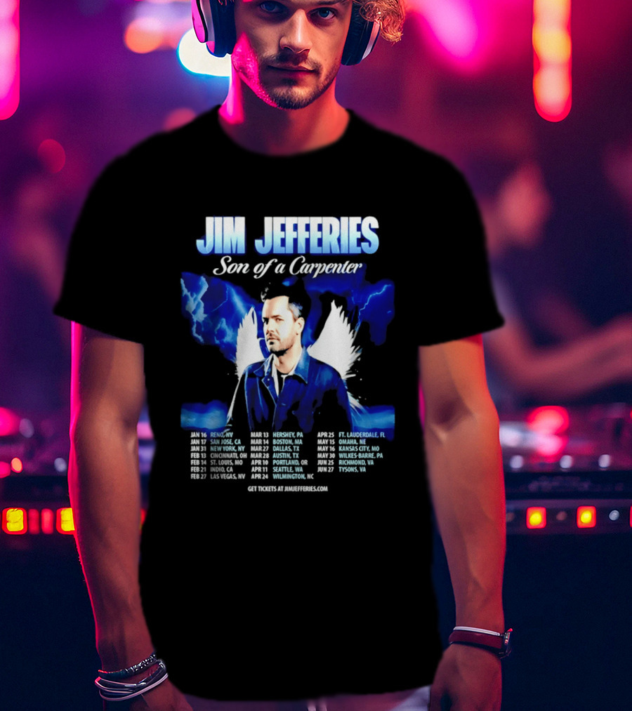 Jim Jefferies Son Of A Carpenter Tour 2026 Dates And Locations T-Shirt
