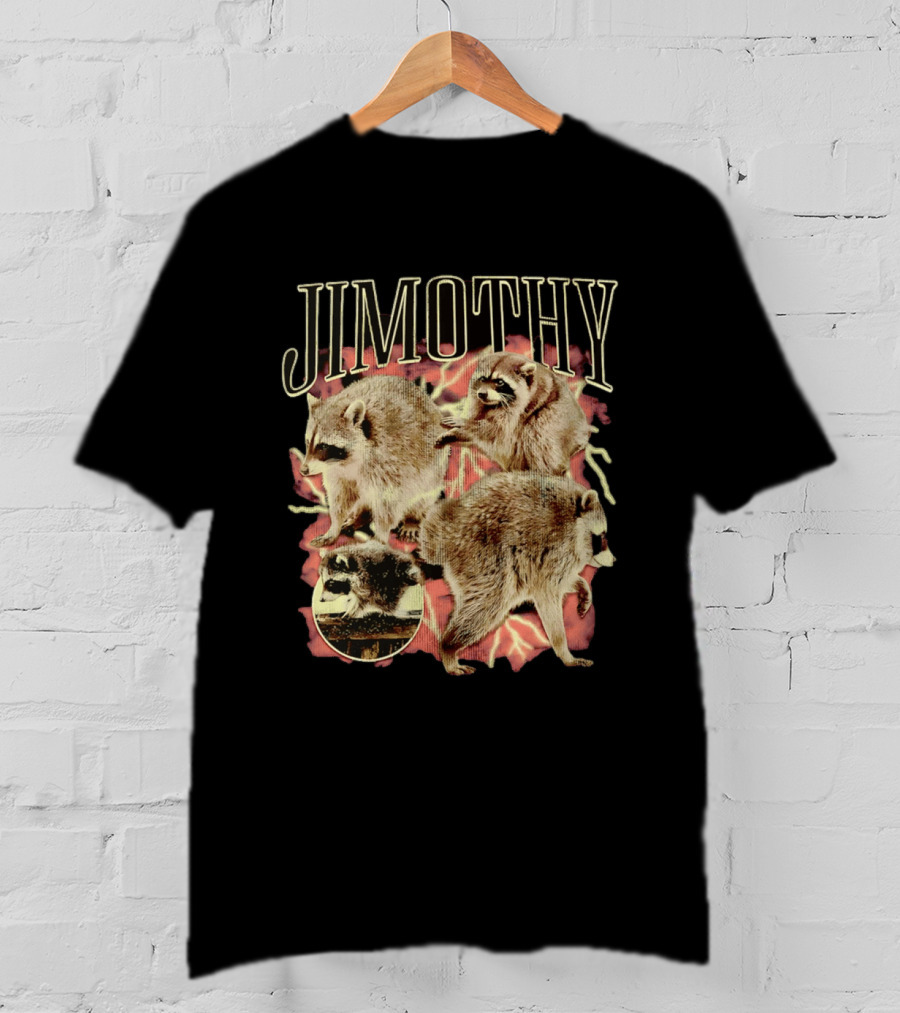 Jimothy Raccoons Retro Wildlife Montage T-Shirt