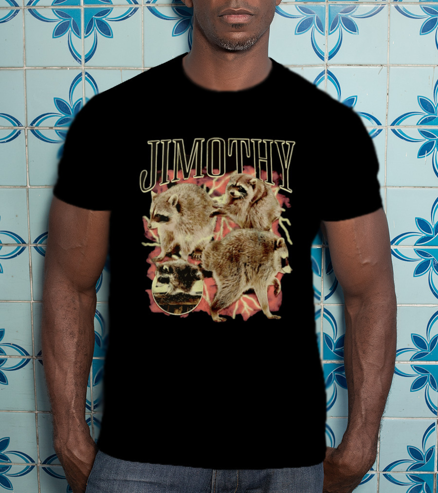 Jimothy Raccoons Retro Wildlife Montage T-Shirt
