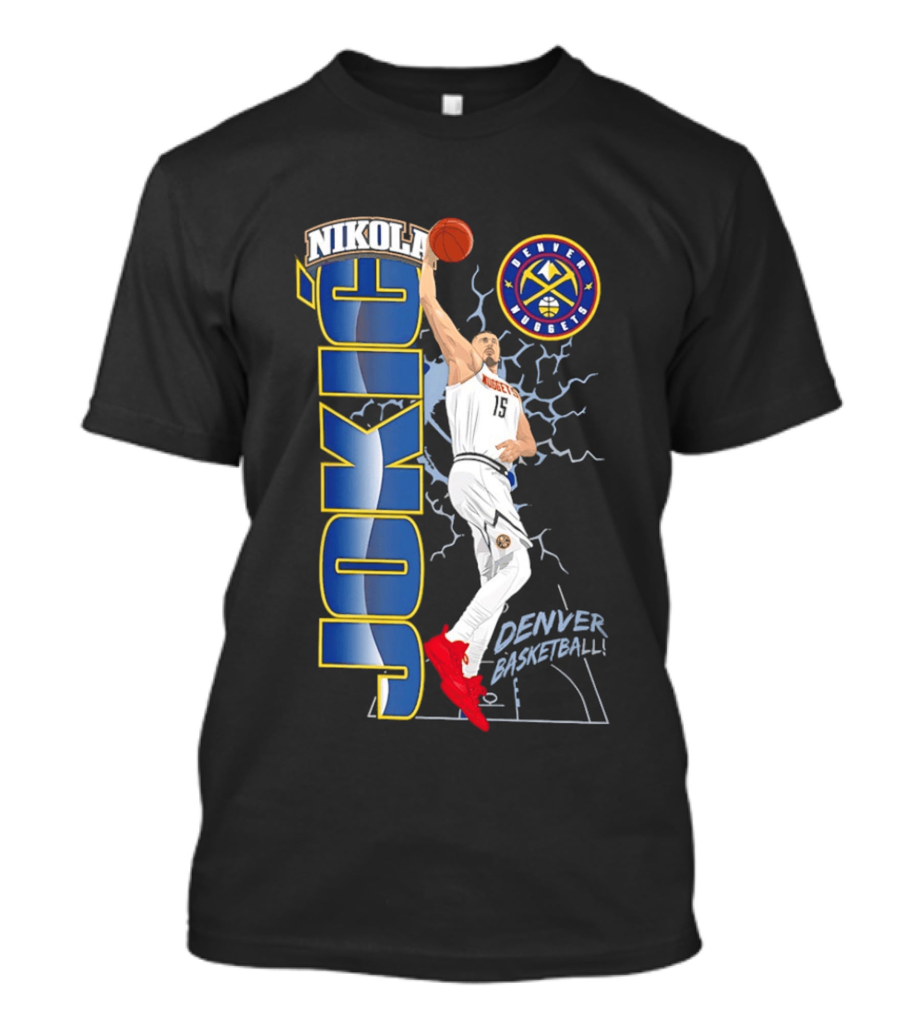 Denver Nuggets Nikola Jokić Basketball Dunk T-Shirt