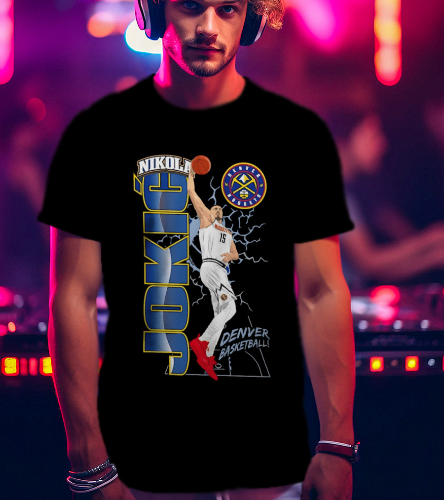 Denver Nuggets Nikola Jokić Basketball Dunk T-Shirt