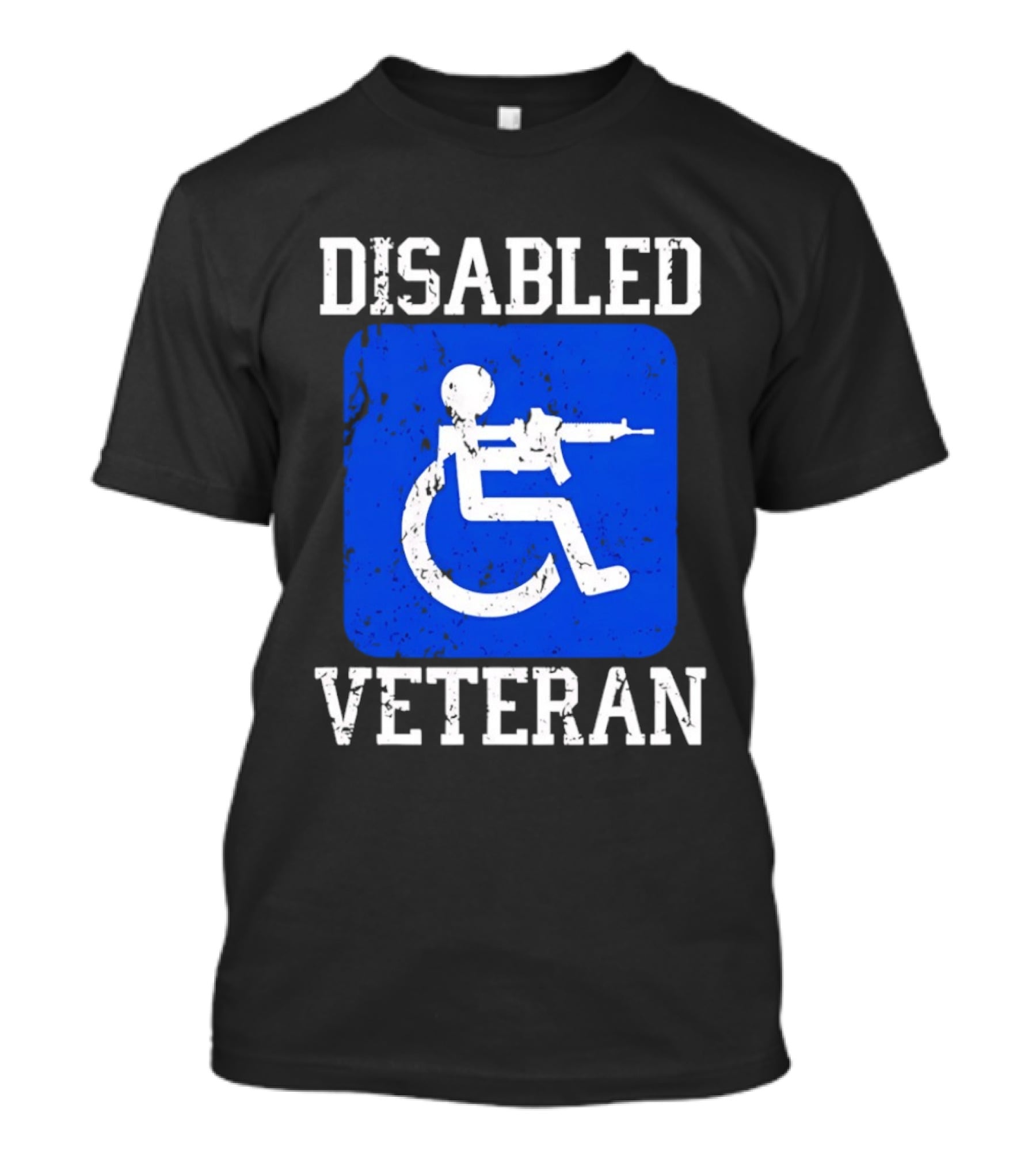 Disabled Veteran Armed Forces Distressed Military T-Shirt
