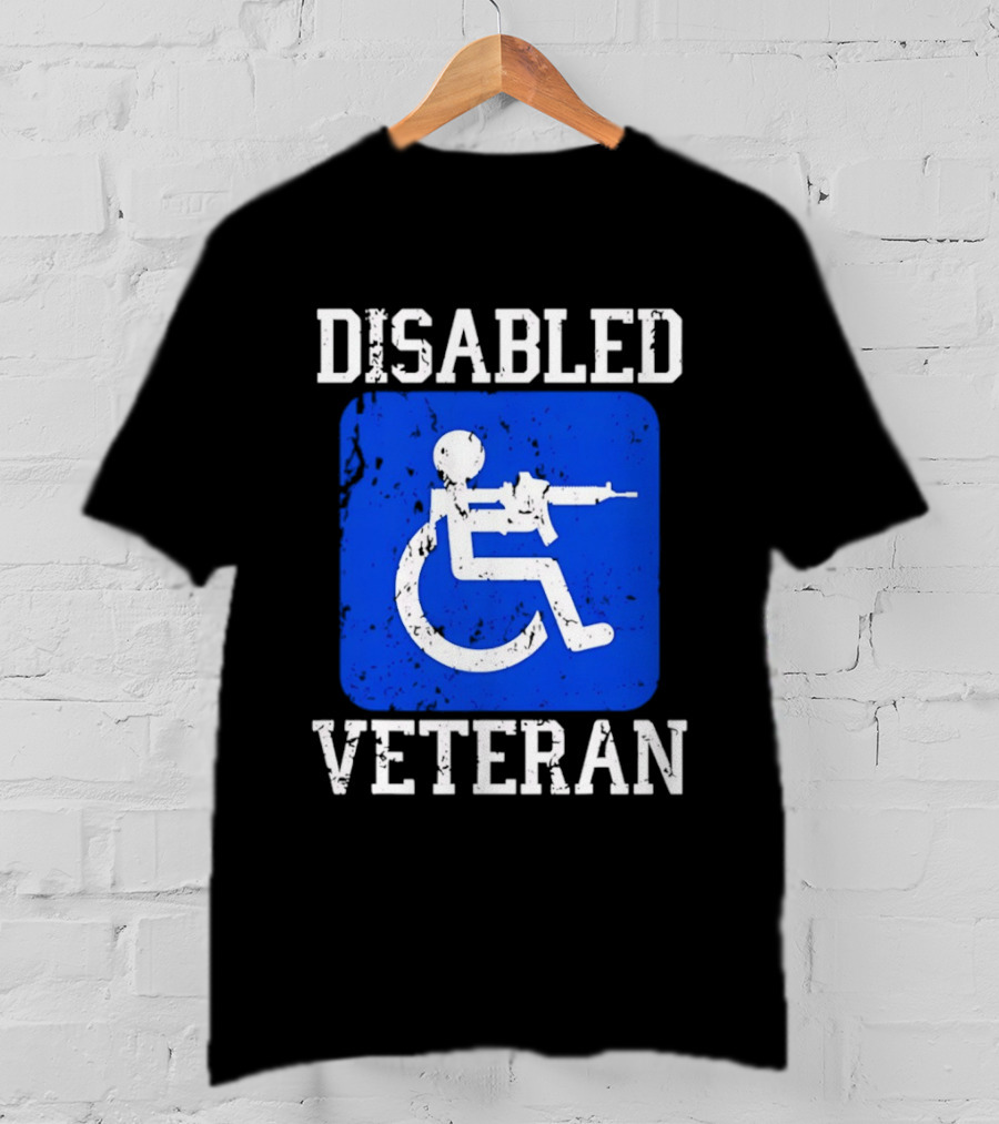 Disabled Veteran Armed Forces Distressed Military T-Shirt