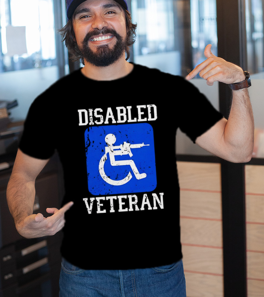 Disabled Veteran Armed Forces Distressed Military T-Shirt