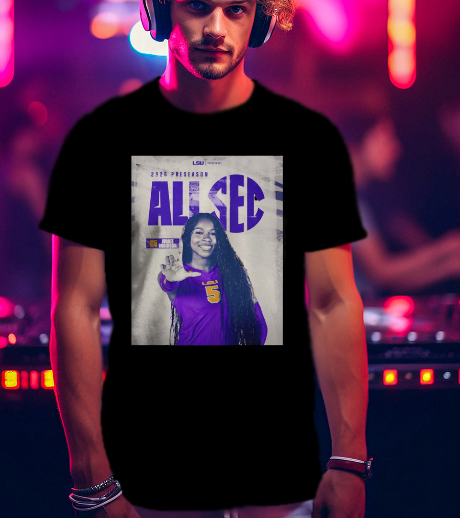 2026 Preseason All SEC Jurnee Robinson LSU Volleyball No 5 T-Shirt