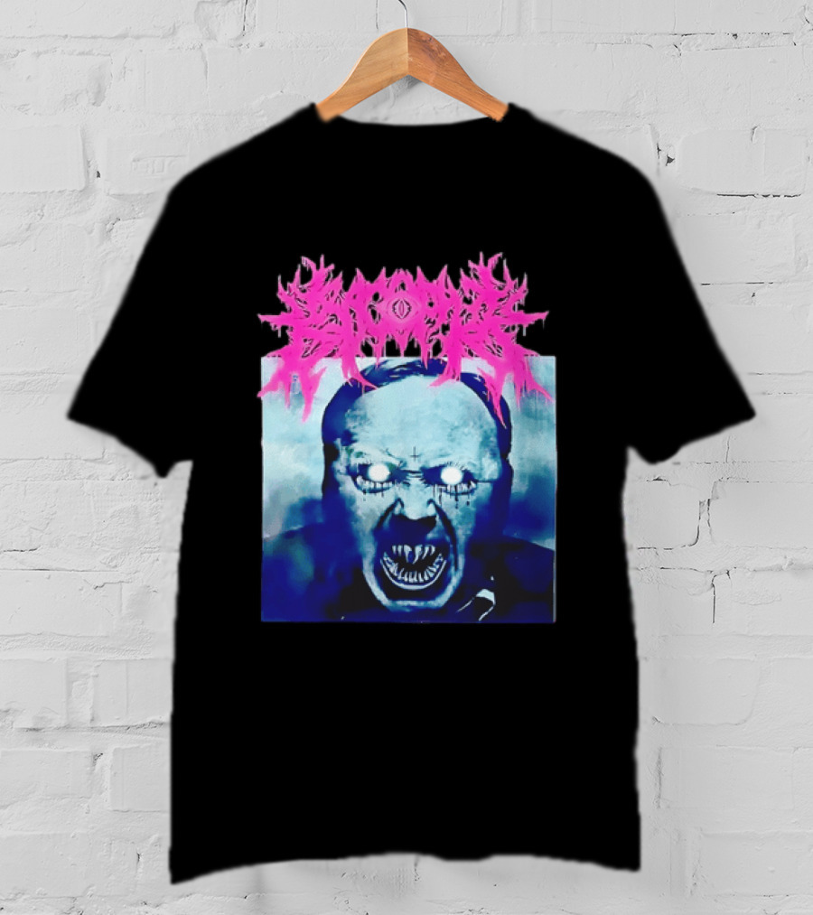 Gore Demon Face Glowing Eyes Death Metal Band T-Shirt