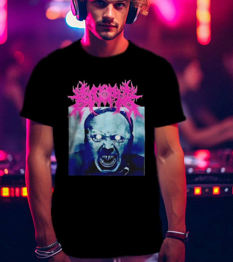 Gore Demon Face Glowing Eyes Death Metal Band T-Shirt
