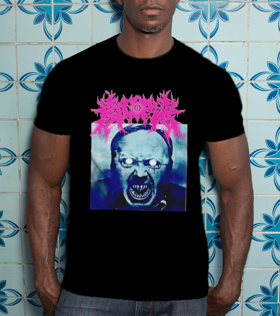 Gore Demon Face Glowing Eyes Death Metal Band T-Shirt