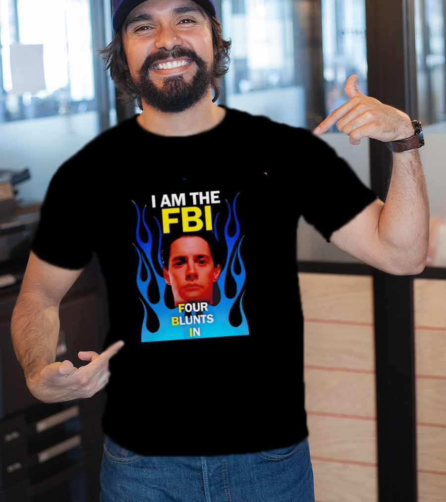 I Am The FBI Four Blunts In Special Agent Dale Cooper Blue Flame T-Shirt