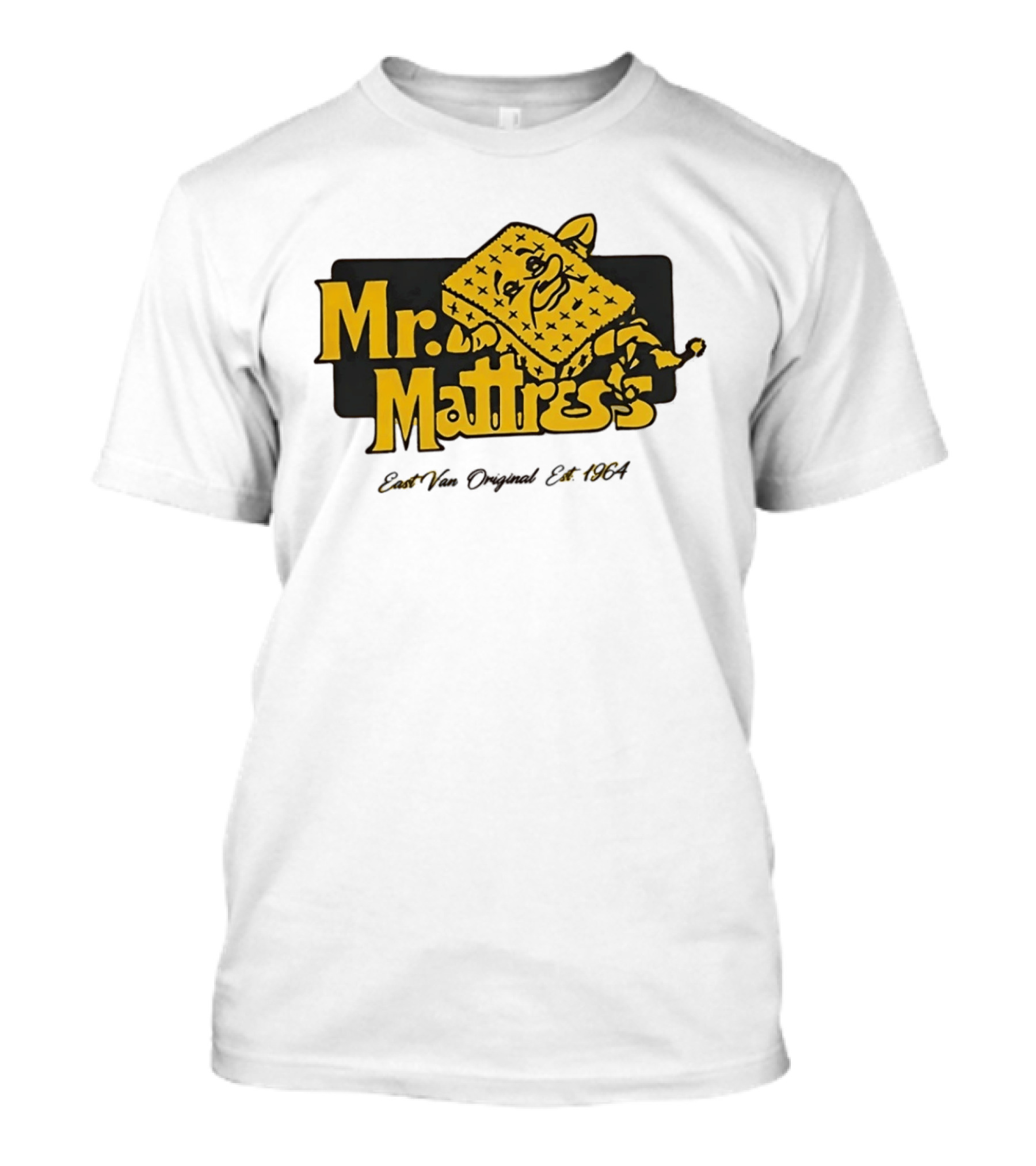 Mr Mattress East Van Original Est 1971 Flippable GOLD T-Shirt